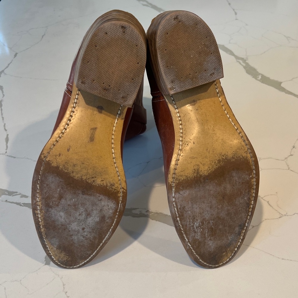 Landis Cognac Brown Country Western Leather Cowboy Boots Mens Sz 10 - Picture 13 of 16